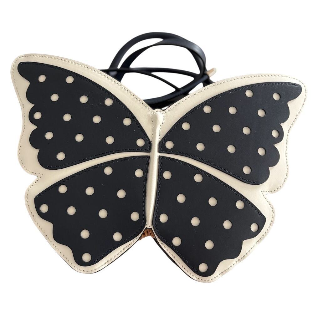 Kate Spade Wing It Polka Dot Wicker Butterfly Satchel - Brand New & Rare‎ - Picture 9 of 14